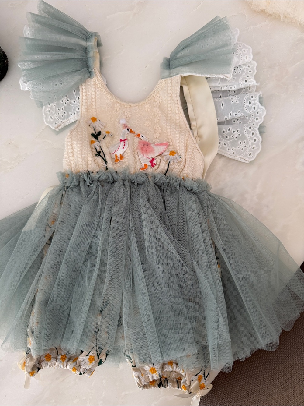 Cora and violet one silly goose first birthday outfit